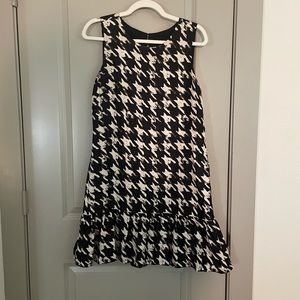 Jcrew houndstooth print silk dress
